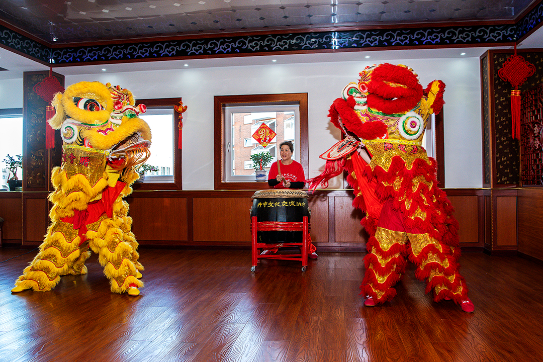 Traditional chinese lion dance.