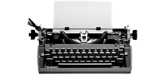Billede af en gammel skrivemaskine.